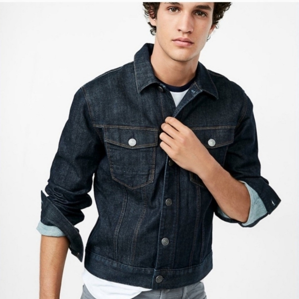 Express Mens Classic Stylish Denim Jacket Medium